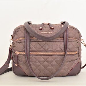 MZ Wallace Quilted Tote in Brown and Gold